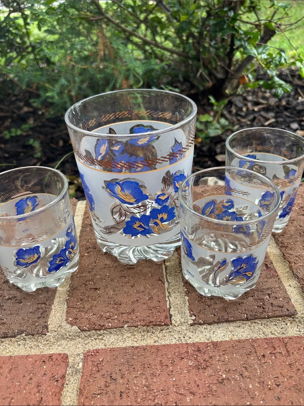 Vintage Palm Springs Cerve DeValbor Italy set of Tumblers and Ice Bucket Barware